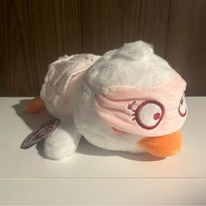 Duck Plush 10” NWT White Sleeping Laying Small Stuffed Animal Implication Toys